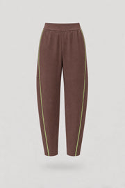 Women's Rich Cocoa barrel leg pants with relaxed silhouette and soft stretch fabric