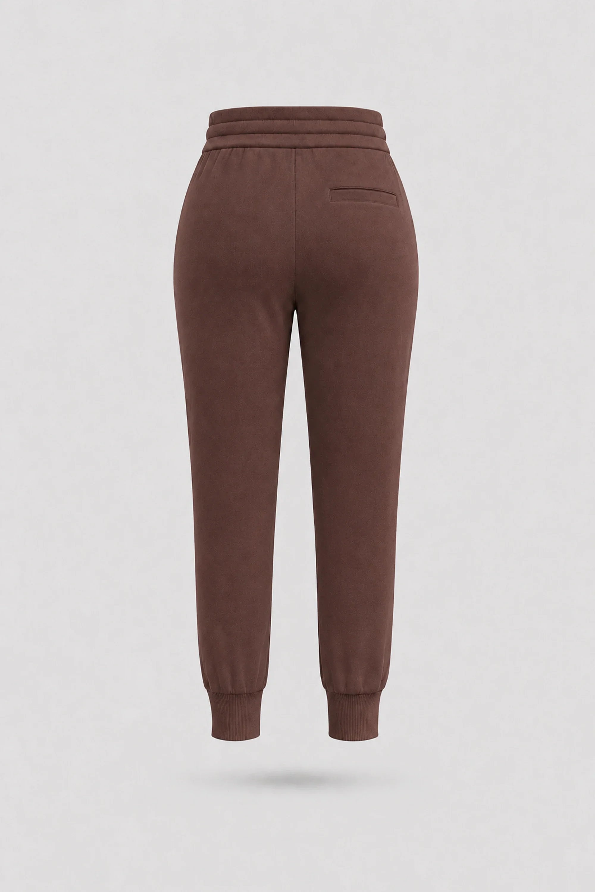 Back view of women's Rich Cocoa jogger pants with adjustable waistband and comfortable relaxed fit