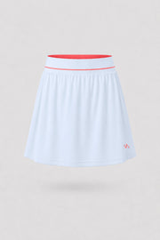 Women's light blue golf skort with A-line silhouette and comfortable wide waistband