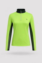 The Long Sleeve Zip Neck Golf Top - Volt Green