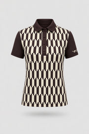Women's patterned golf polo in Verona Print design with tailored fit and classic polo collar