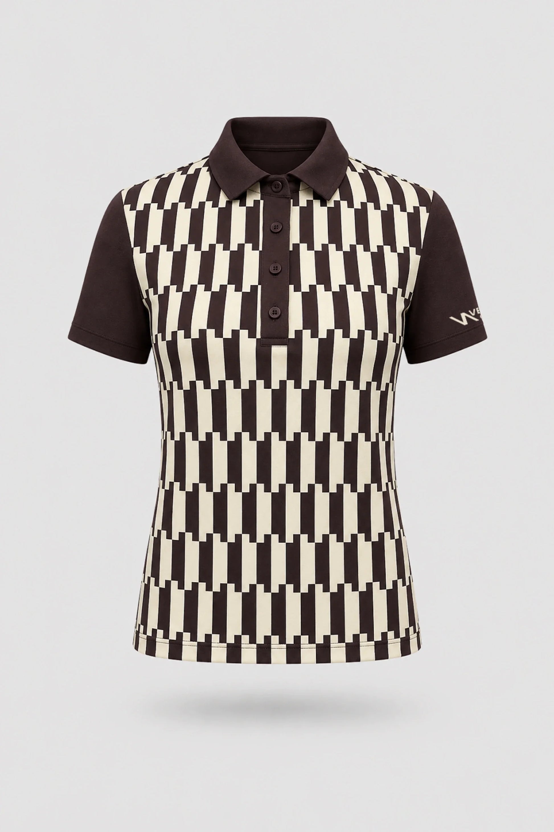Women's patterned golf polo in Verona Print design with tailored fit and classic polo collar