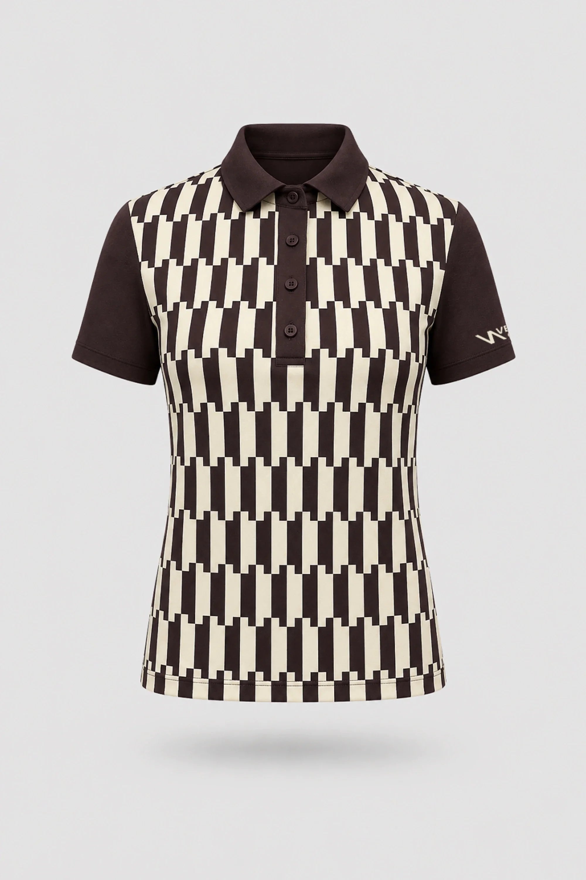 Women's patterned golf polo in Verona Print design with tailored fit and classic polo collar