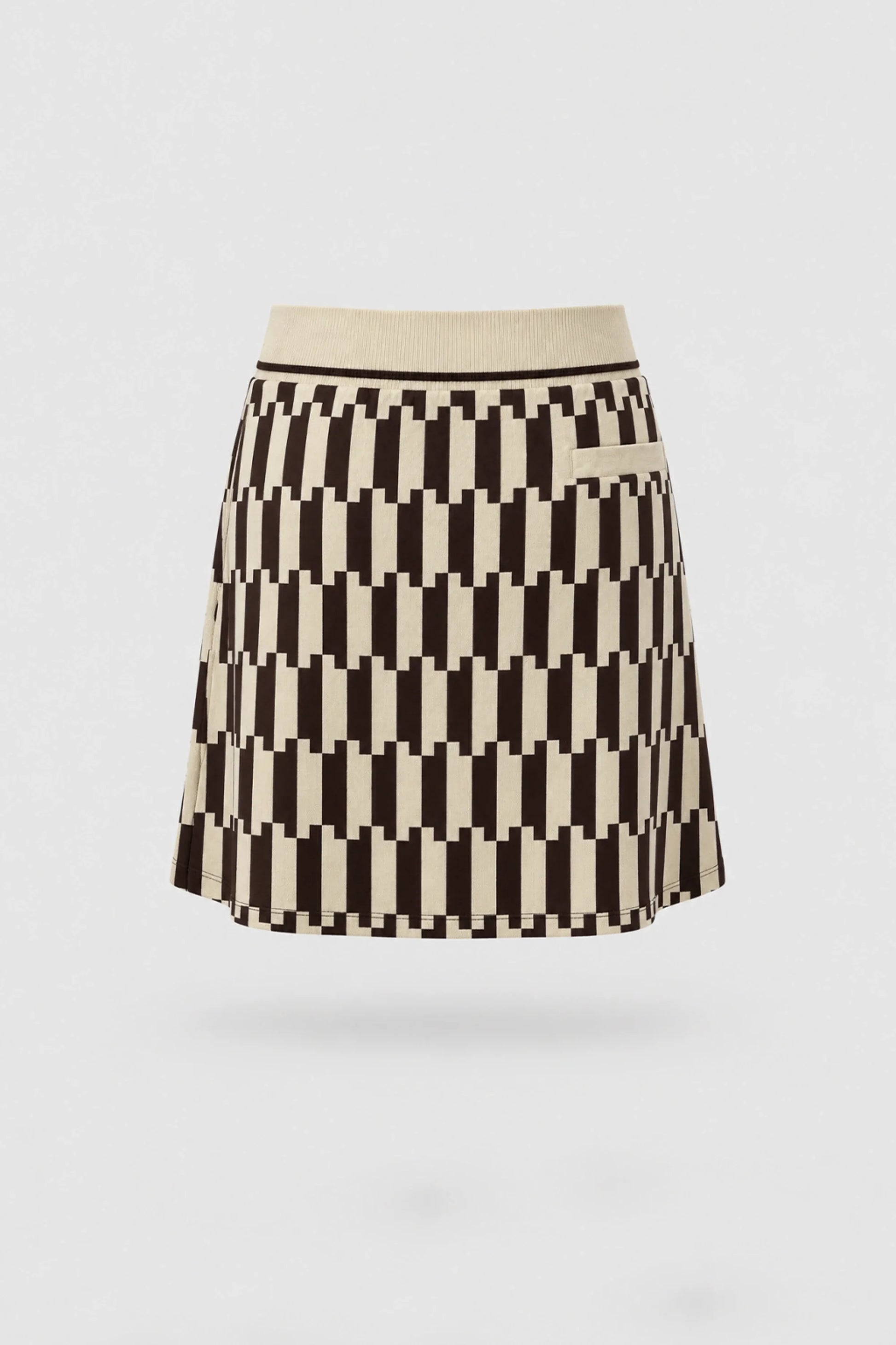 Back view of women's patterned golf skort featuring Verona Print design and lightweight stretch performance fabric
