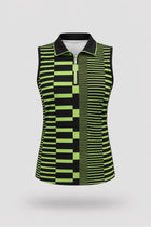 The Sleeveless Zip Neck Golf Polo - Circuit Stripe