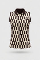 The Sleeveless Zip Neck Golf Polo - Verona Print