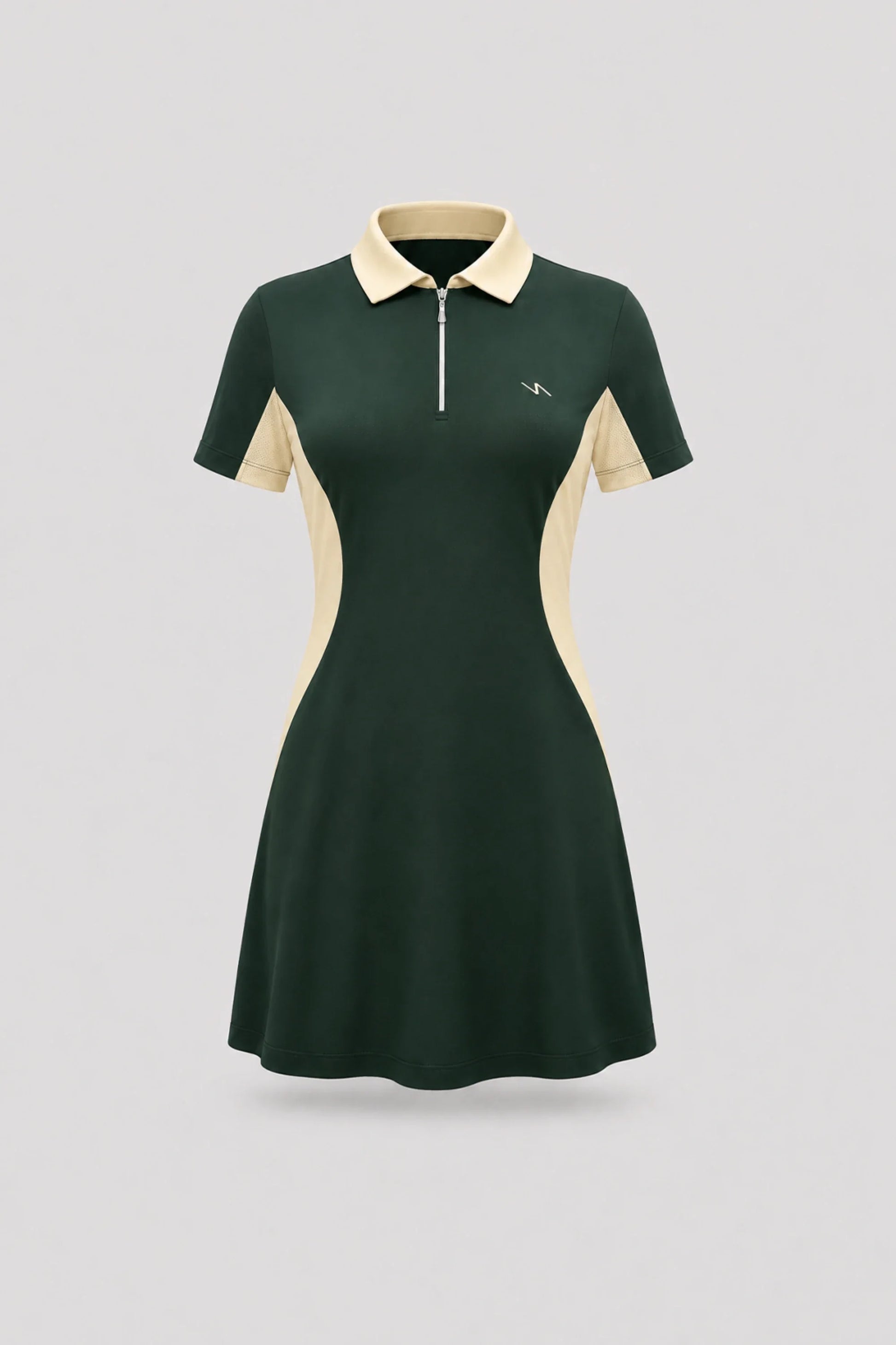 Women's Zip Polo Golf Dress - Evergreen