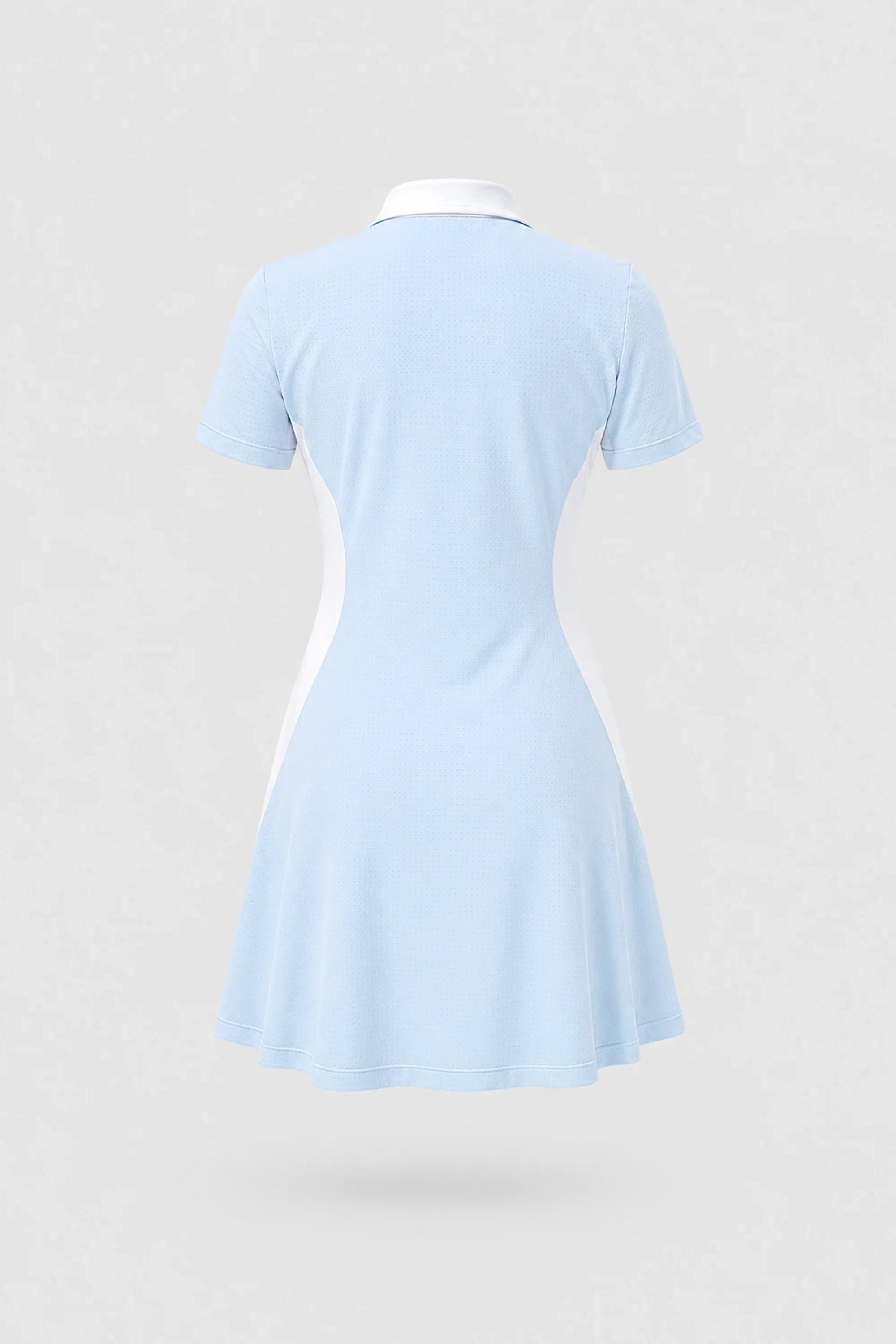 The Contour Zip Polo Golf Dress - Sky Mist