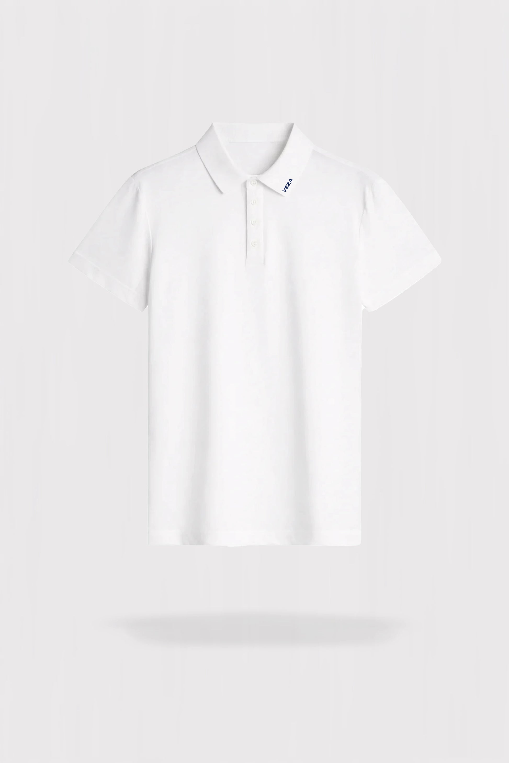 Women’s white sculpt golf polo with classic collar and tailored athletic fit
