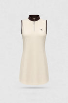 The Sleeveless Zip Golf Dress - Cream