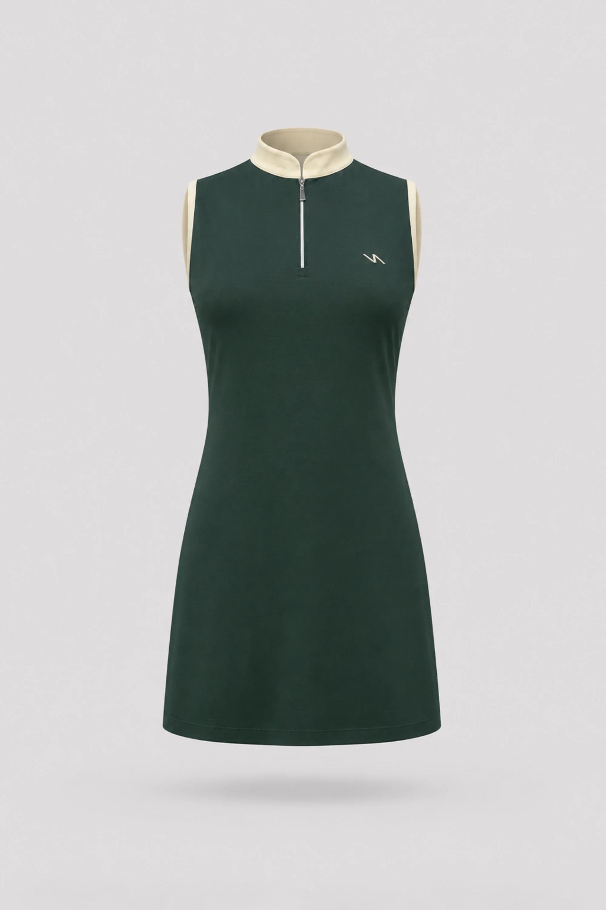 The Sleeveless Zip Golf Dress - Evergreen