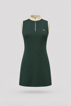 The Sleeveless Zip Golf Dress - Evergreen