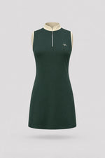 Women's Evergreen sleeveless golf dress with streamlined athletic silhouette and lightweight stretch fabric