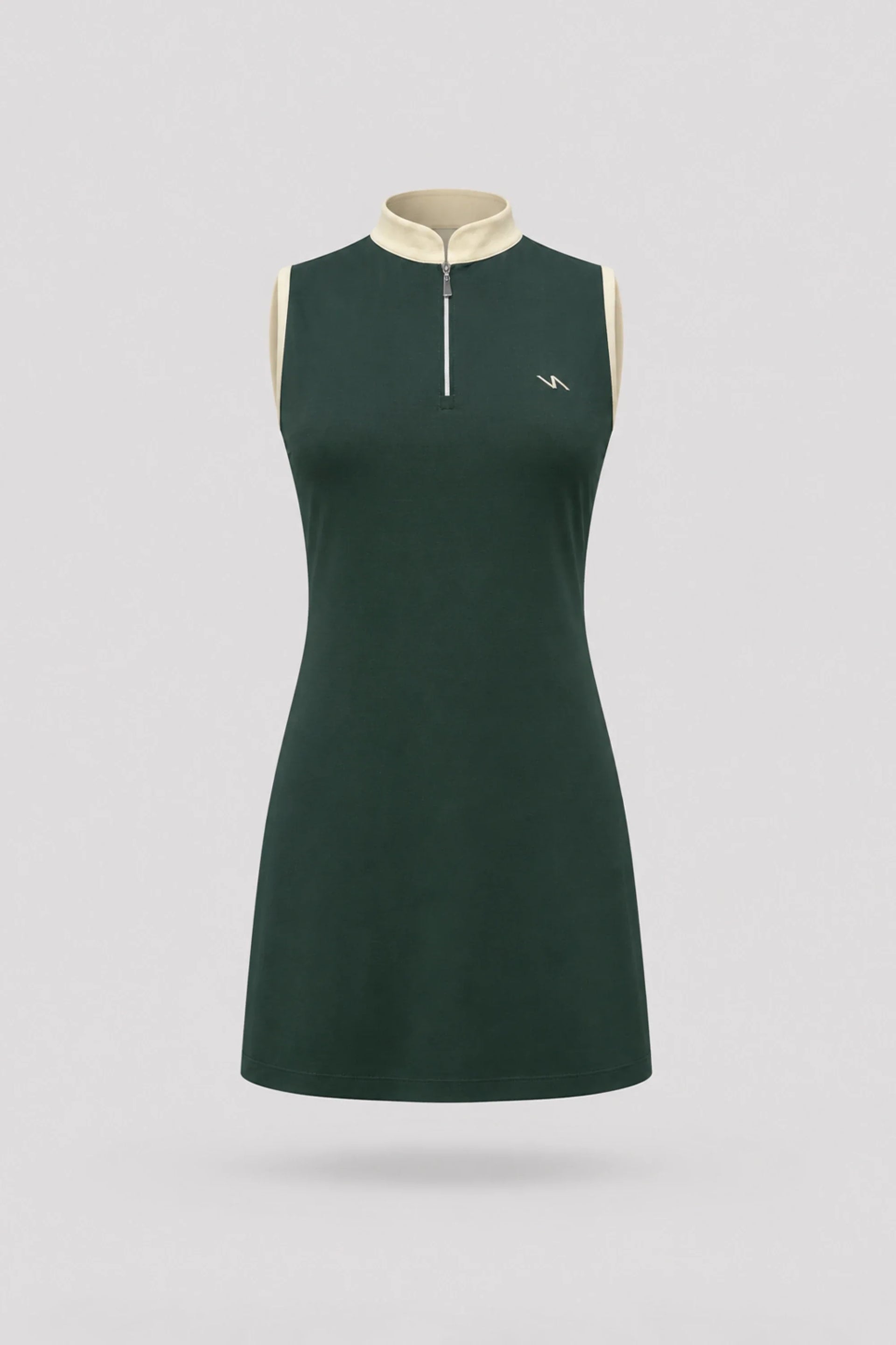 The Sleeveless Zip Golf Dress - Evergreen