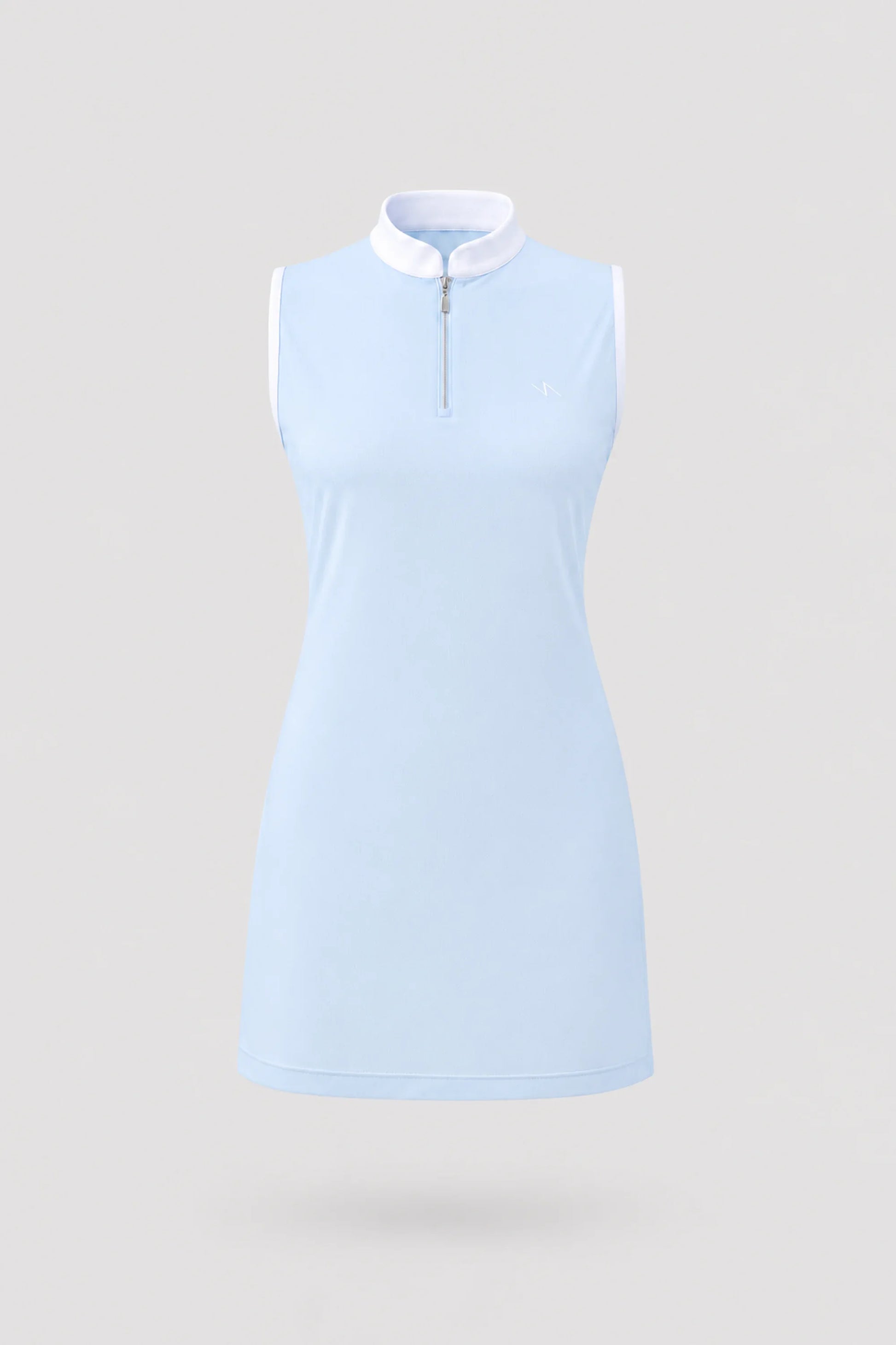 The Sleeveless Zip Golf Dress - Sky Mist