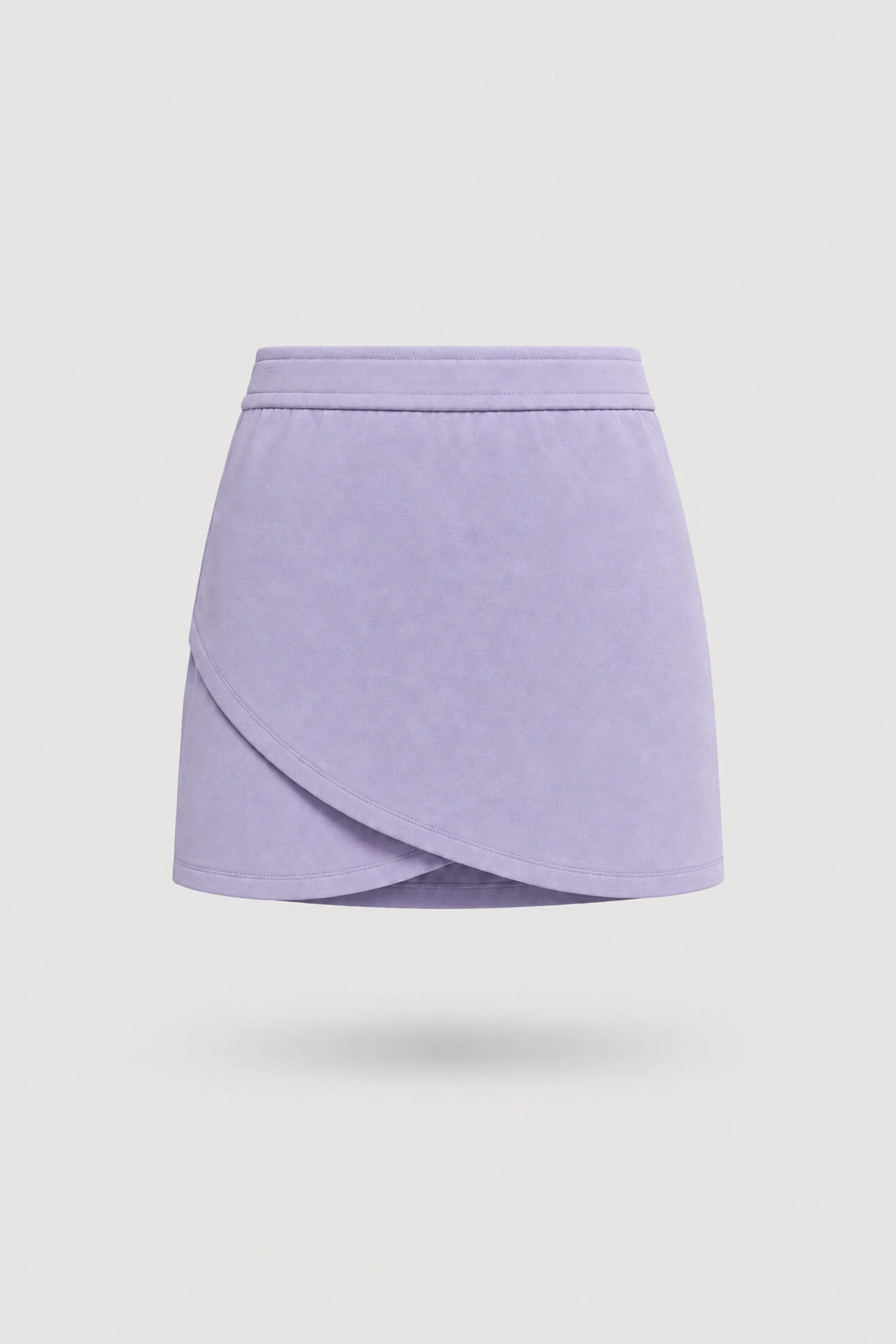Women's Lavender wrap golf skort with elegant wrap-front silhouette and soft stretch fabric