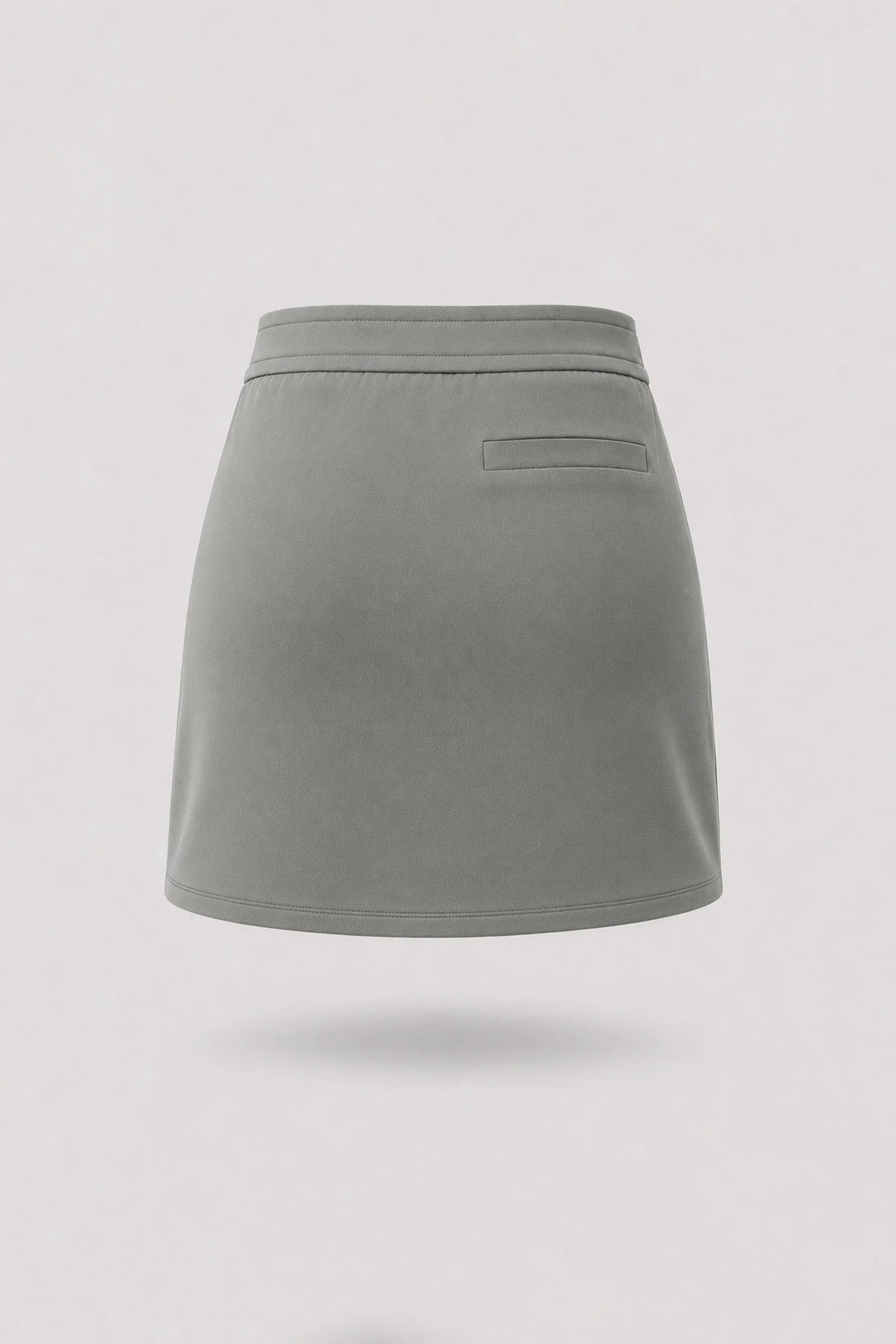 Back view of women's Sage Grey wrap golf skort with relaxed fit and premium soft fabric