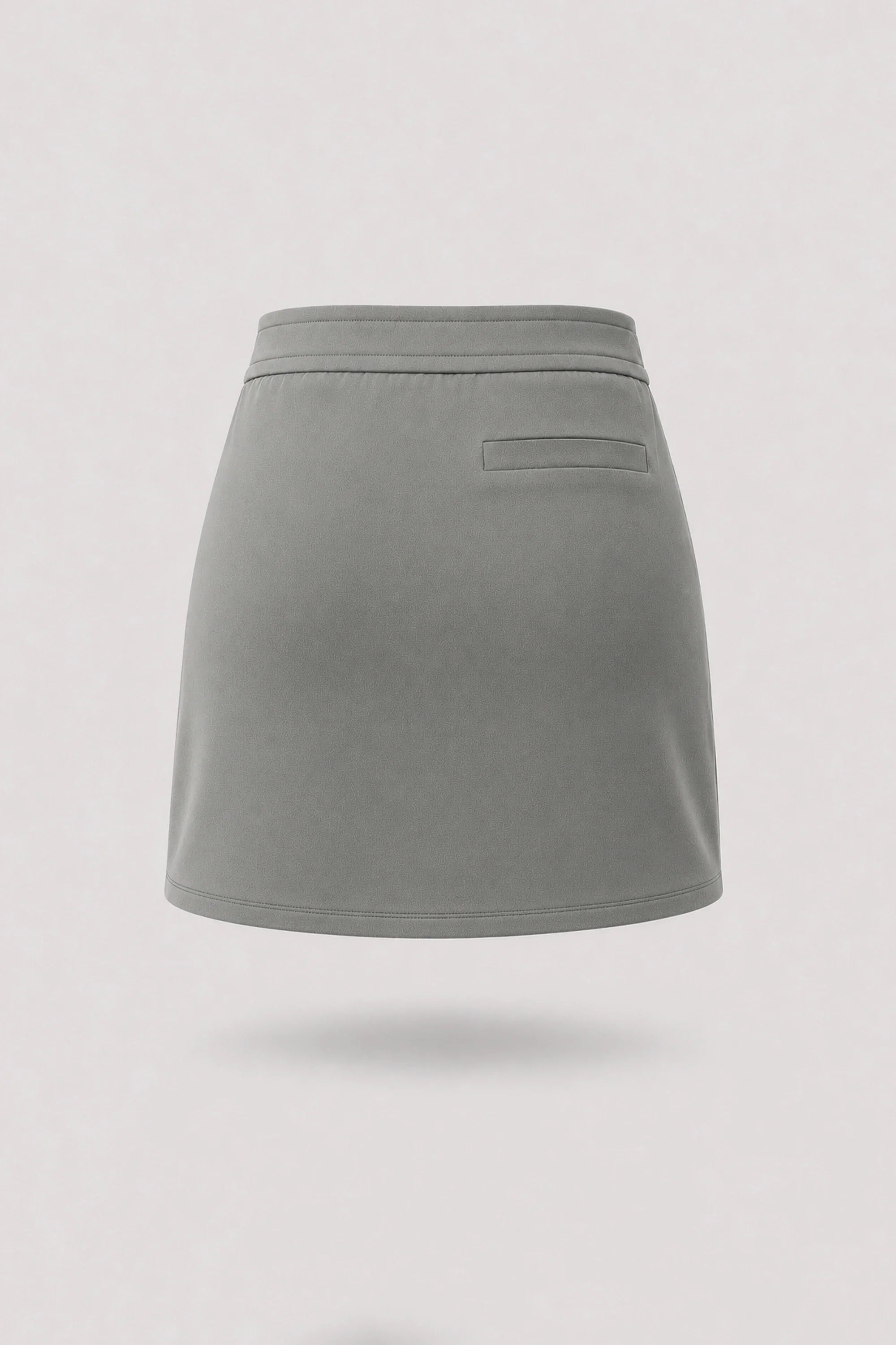 Back view of women's Sage Grey wrap golf skort with relaxed fit and premium soft fabric