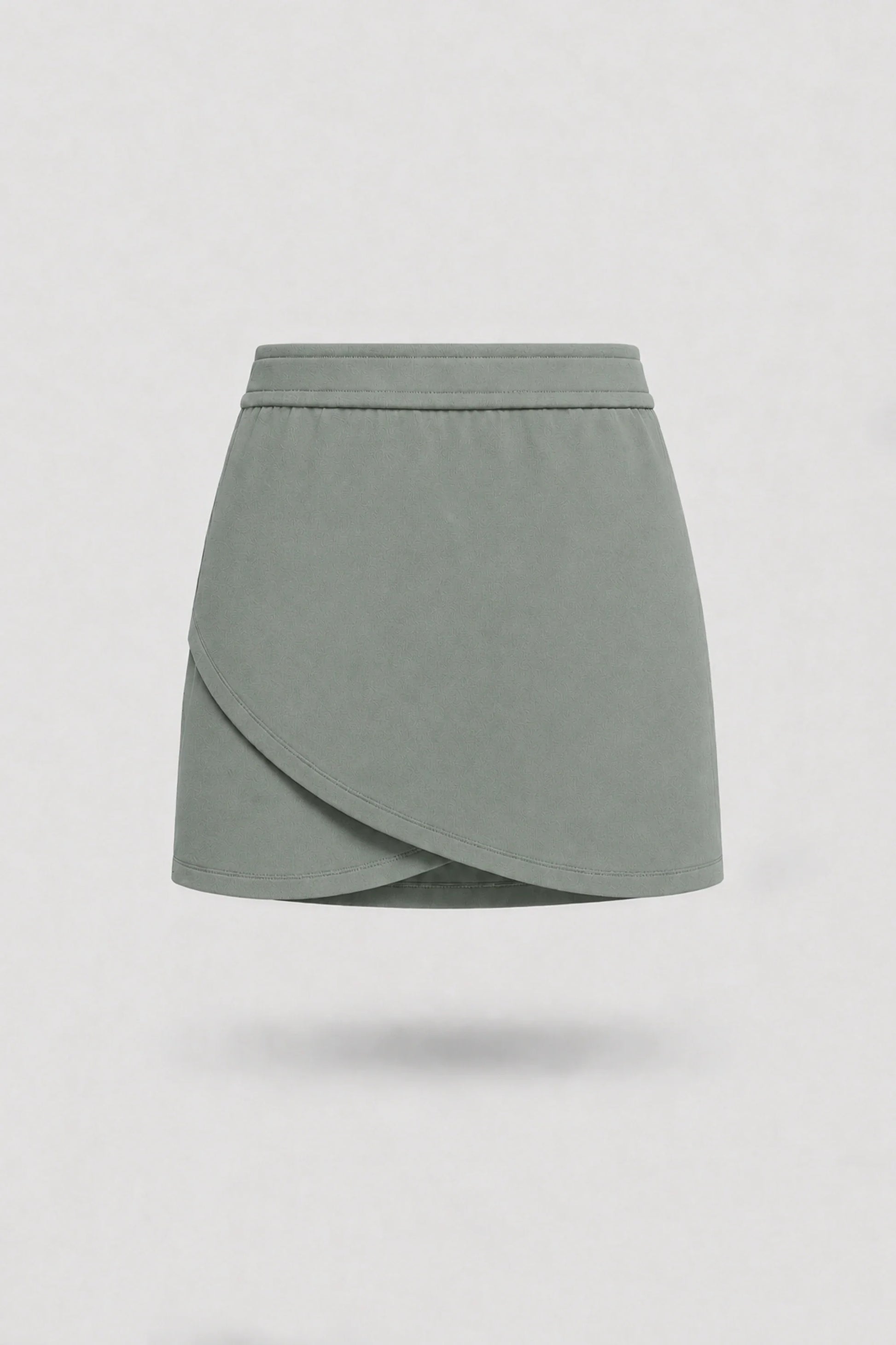 Women's Sage Grey wrap golf skort with elegant wrap-front silhouette and soft stretch fabric